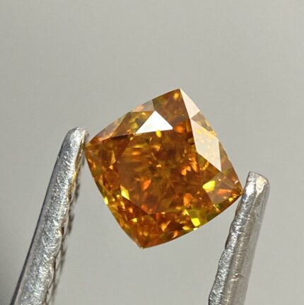 0.45 Carat Fancy Deep Yellowish Orange Diamond Cushion Modified Brilliant Diamond Shape 100% Natural GIA CERTIFIED Diamond