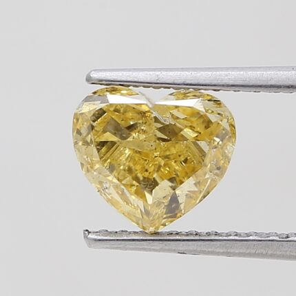 1.00 Carat Fancy Intense Orangy Yellow Diamond Heart Modified Brilliant Diamond Shape 100% Natural GIA CERTIFIED Diamond
