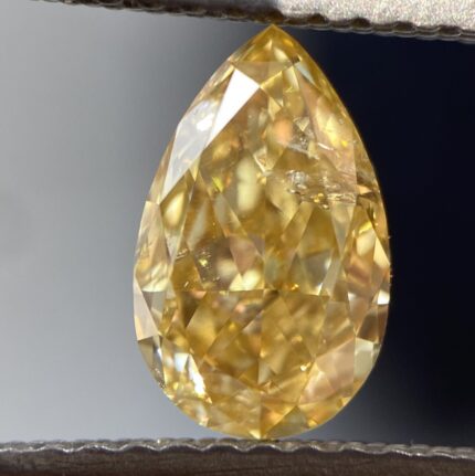 1.05 Carat Fancy Intense Orangy Yellow Diamond Pear Modified Brilliant Diamond Shape 100% Natural GIA CERTIFIED Diamond