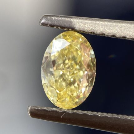 0.74 Carat Fancy Intense Yellow Diamond Oval Modified Brilliant Diamond Shape 100% Natural GIA CERTIFIED Diamond
