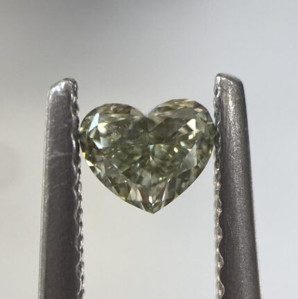 0.27 Carat Fancy Gray-Yellowish Green Diamond Heart Modified Brilliant Diamond Shape 100% Natural GIA CERTIFIED Diamond