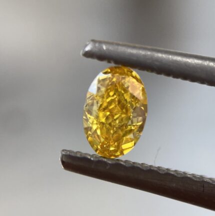 0.27 Carat Fancy Vivid Orangy Yellow Diamond Oval Modified Brilliant Diamond Shape 100% Natural GIA CERTIFIED Diamond