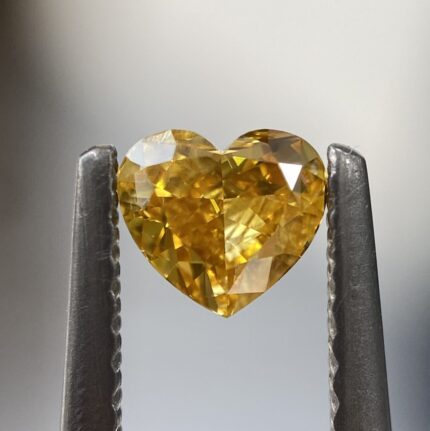0.46 Carat Fancy Vivid Yellow-Orange Diamond Heart Modified Brilliant Diamond Shape 100% Natural GIA CERTIFIED Diamond