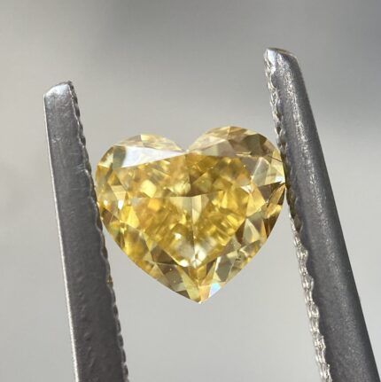 0.67 Carat Fancy Intense Orangy Yellow Diamond Heart Modified Brilliant Diamond Shape 100% Natural GIA CERTIFIED Diamond