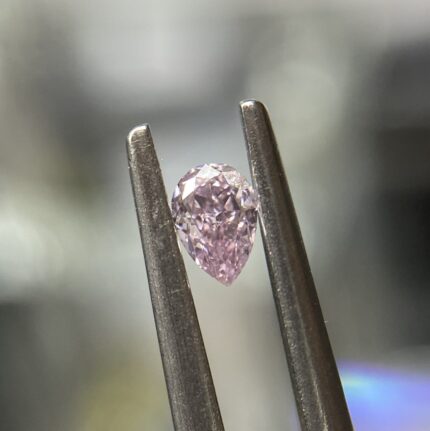0.12 Carat Fancy Purplish Pink Diamond Pear Modified Brilliant Diamond Shape 100% Natural GIA CERTIFIED Diamond