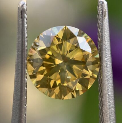 1.14 Carat Fancy Deep Brownish Yellow Diamond Round Brilliant Diamond Shape 100% Natural GIA CERTIFIED Diamond