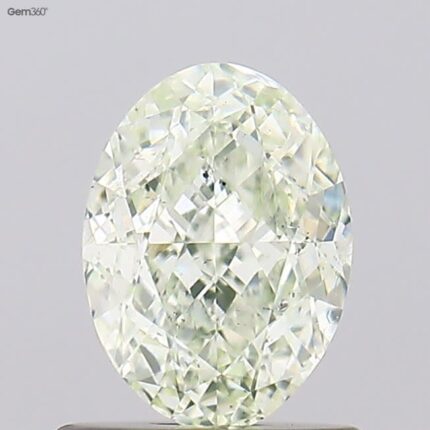 1.02 Carat Light Yellow-Green Diamond Oval Modified Brilliant Diamond Shape 100% Natural GIA CERTIFIED Diamond
